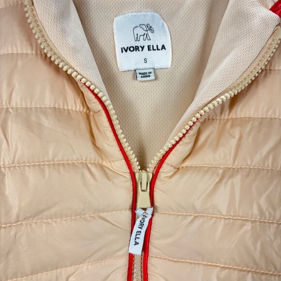 IVORY ELLA Women's Size S Sherpa Fleece Puffer Hooded Pullover Jacket Peach - Picture 4 of 9